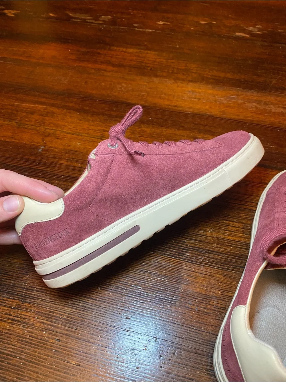 EUC 38 Birkenstock Bend Low Suede Leather Sneaker in Zinfandel colorway
